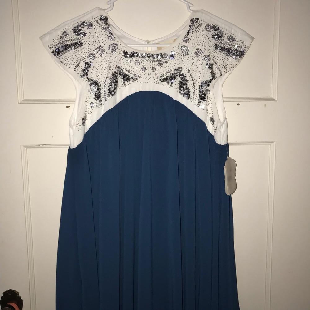 Blue sequin dress